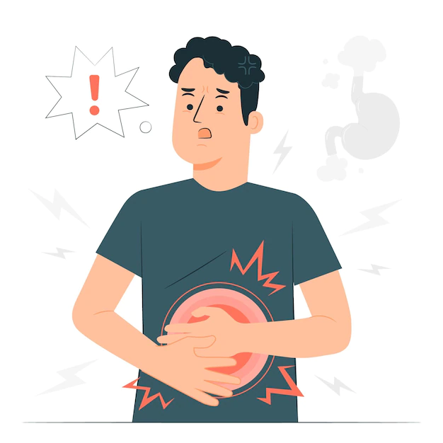 Free Vector | Stomachache concept illustration