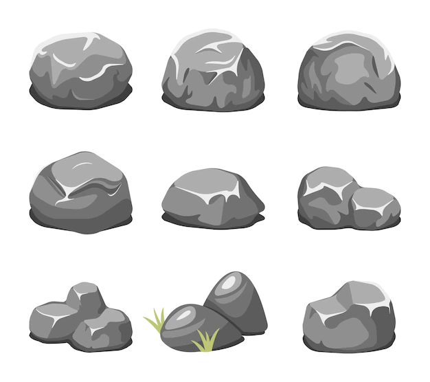 Free Vector | Stones and rocks cartoon