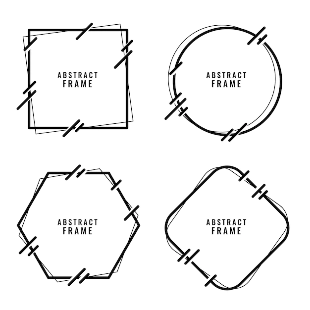 Free Vector | Stylish abstract lines style frames set