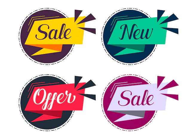 Free Vector | Stylish sale and offers labels set