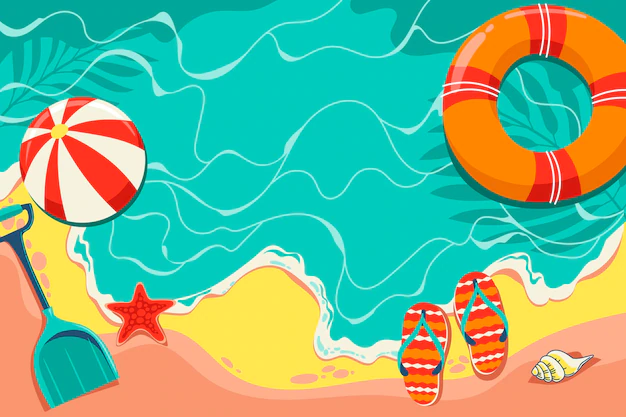 Free Vector | Summer background with beach