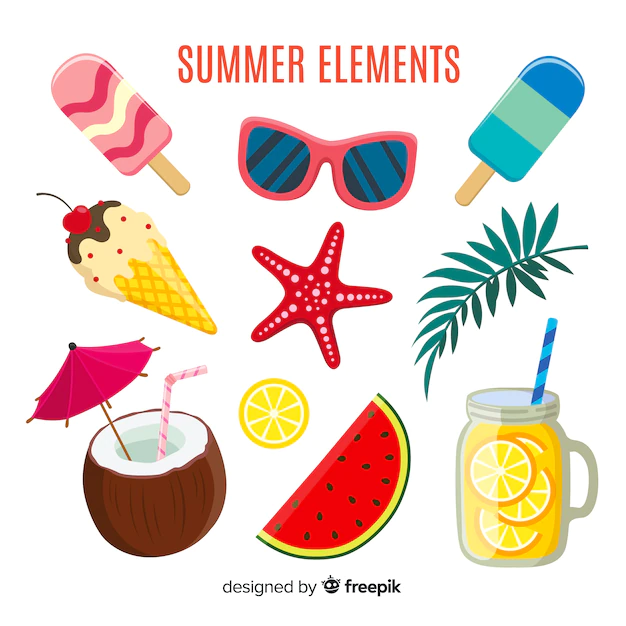 Free Vector | Summer element collection