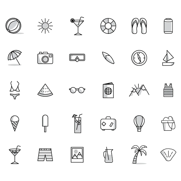 Free Vector | Summer icons collection