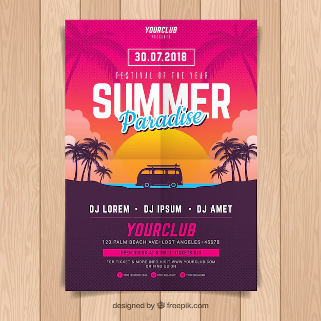 Free Vector | Summer party poster