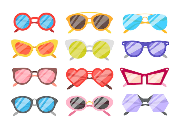 Free Vector | Sunglasses icons set