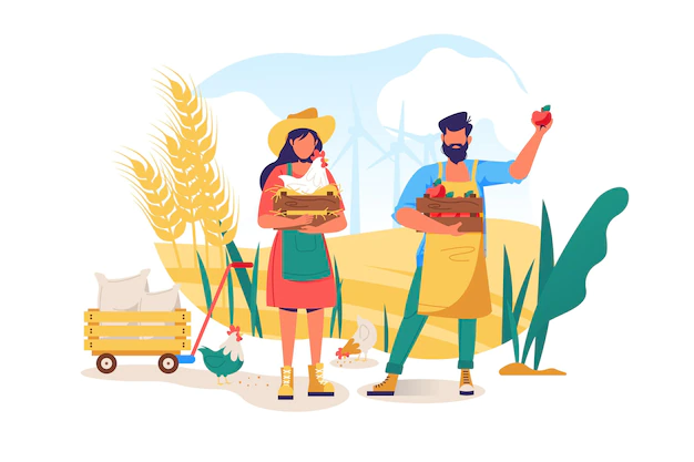 Free Vector | Support local farmers concept