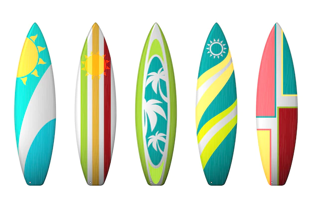 Free Vector | Surf boards designs.   surfboard coloring set.