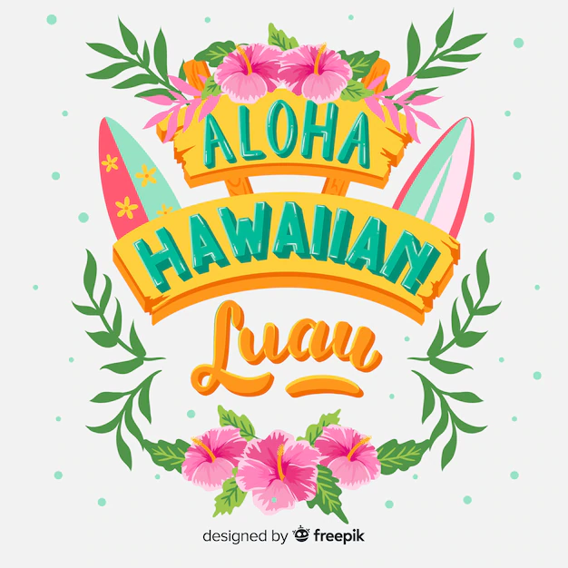Free Vector | Surfboards luau background