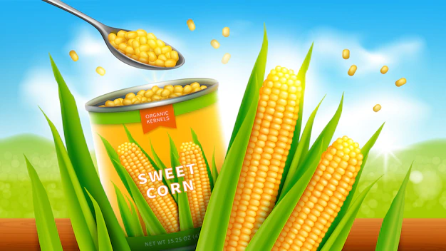 Free Vector | Sweet corn realistic vector advertising design