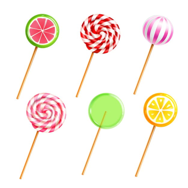 Free Vector | Sweets lollipops candies set