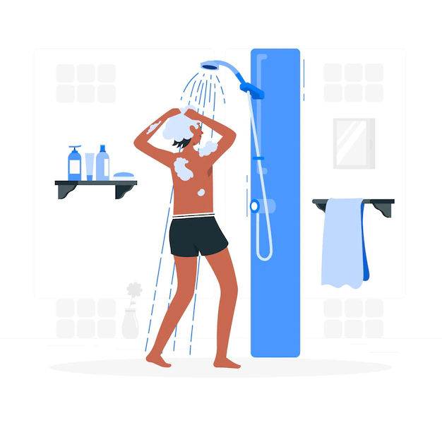 Free Vector | Taking a shower concept illustration