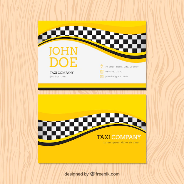 Free Vector | Taxi card with waves