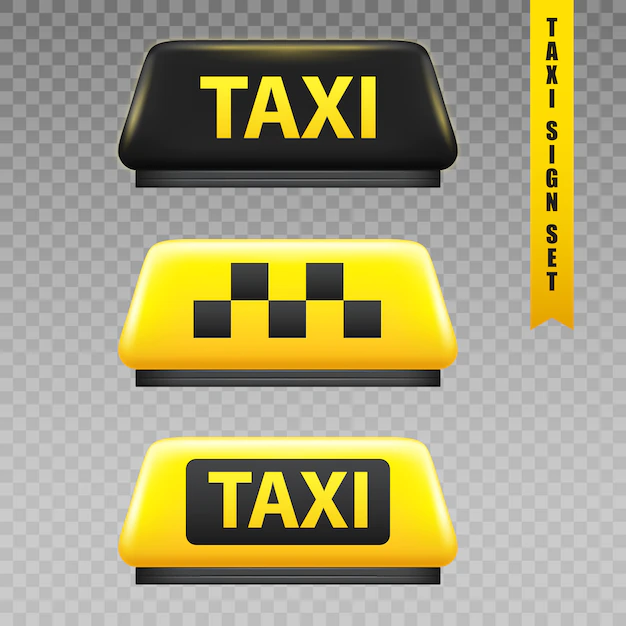 Free Vector | Taxi sign transparent set