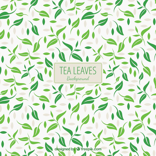 Free Vector | Tea leaves background with flat design