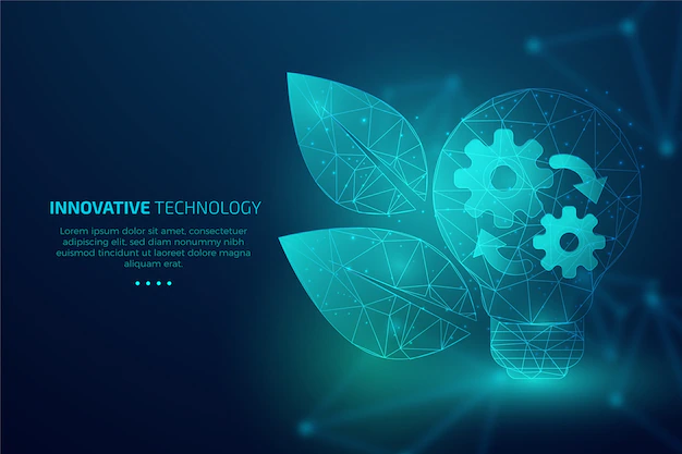 Free Vector | Technological ecology concept with leaves and gears