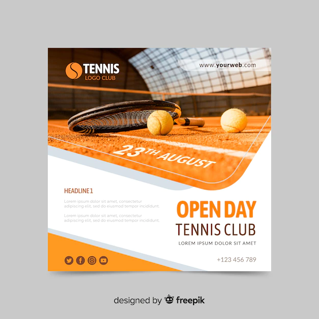 Free Vector | Tennis club sport banner
