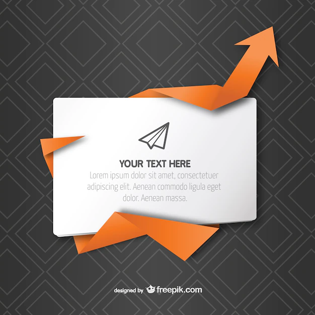 Free Vector | Text box with origami arrow