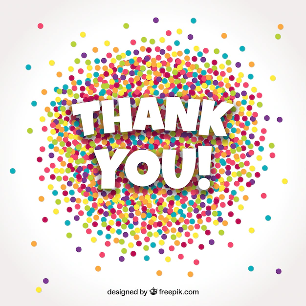 Free Vector | Thank you background with colorful confetti