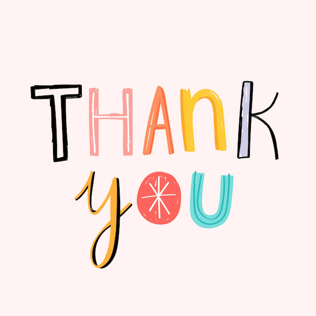 Free Vector | Thank you word doodle typography lettering