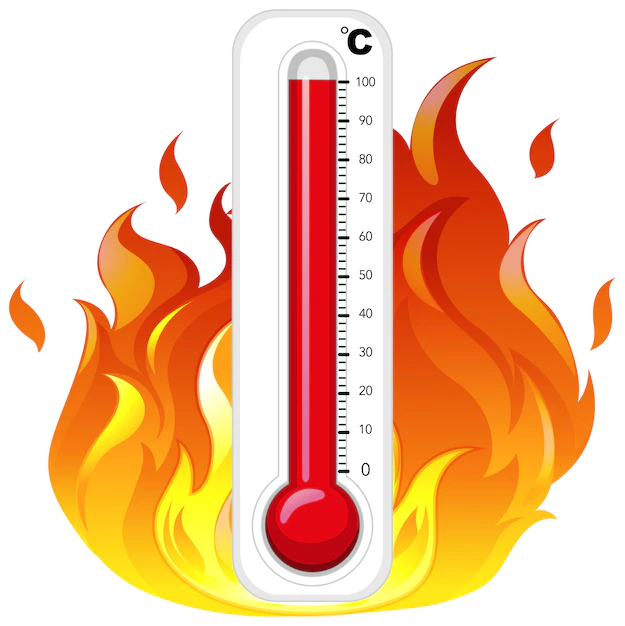 Free Vector | Thermometer on fire on white background