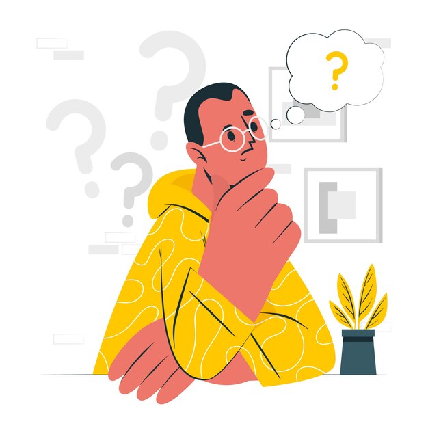 Free Vector | Thinking face concept illustration