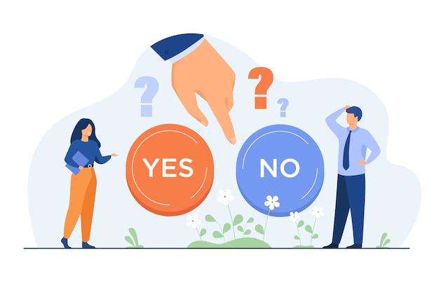 Free Vector | Thoughtful people making difficult choice between two options isolated flat illustration.