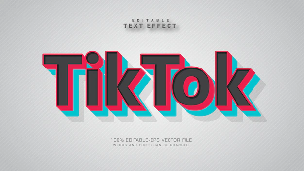 Free Vector | Tik tok text effect