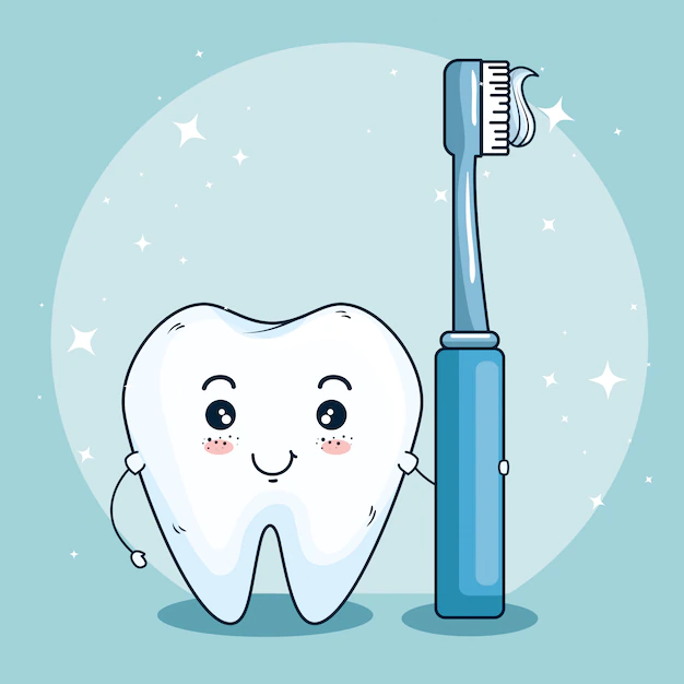 Free Vector | Tooth care medicine with dental toothbrush
