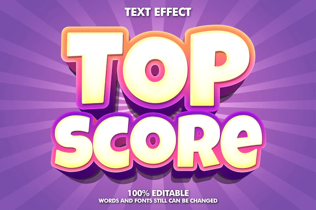 Free Vector | Top score banner - editable modern text effect