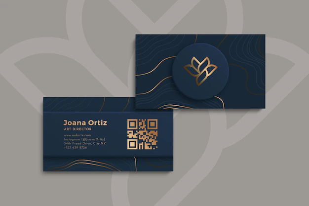 Free Vector | Top view on business card template