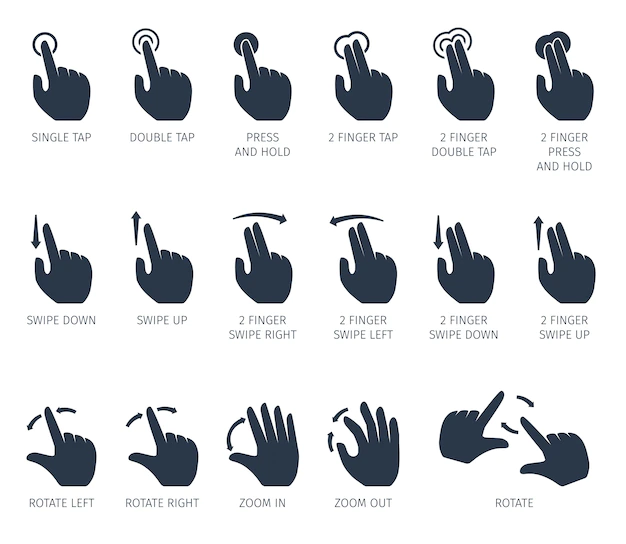 Free Vector | Touch gestures icons