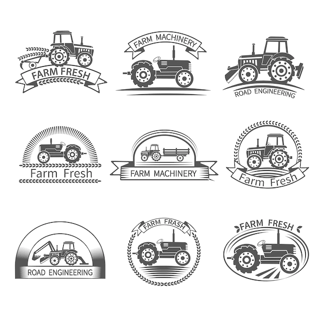 Free Vector | Tractor driver label