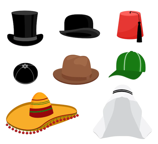 Free Vector | Traditional hat set