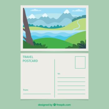 Free Vector | Travel postcard with landscape