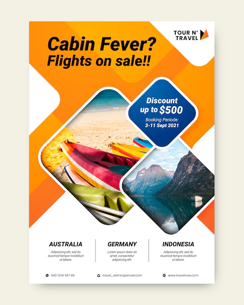 Free Vector | Travel sale flyer illustration