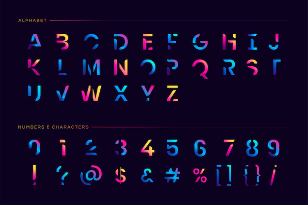 Free Vector | Trendy futuristic letter set