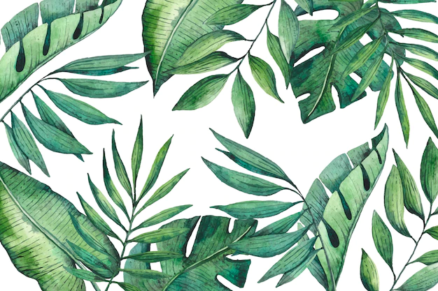 Free Vector | Tropical leaves wallpaper