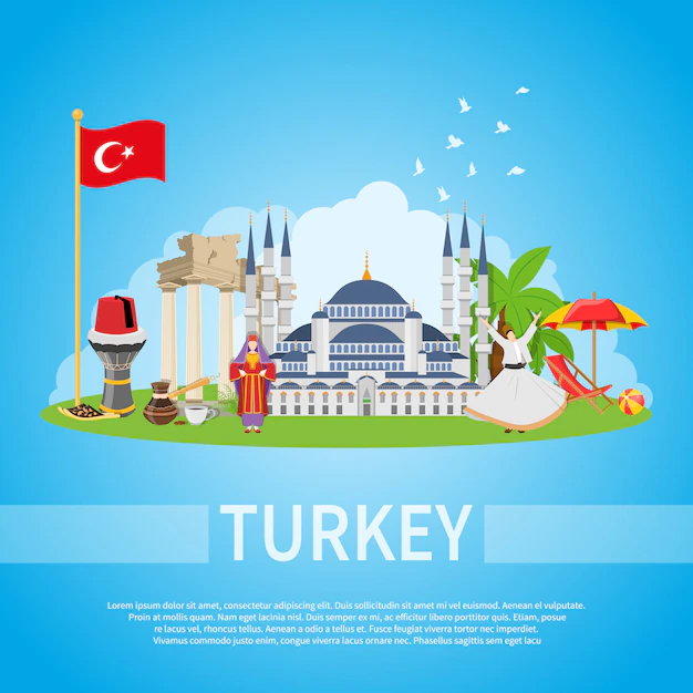 Free Vector | Turkey flat composition