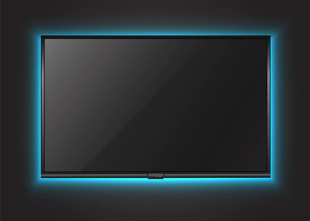 Free Vector | Tv screen on the wall with neon light