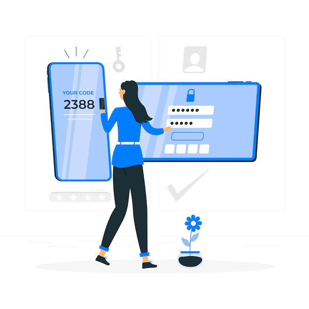 Free Vector | Two factor authentication concept illustration
