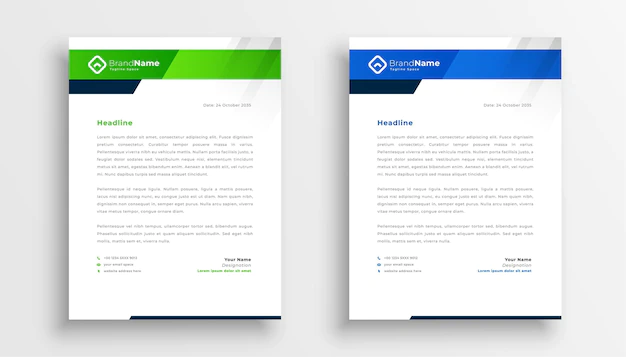 Free Vector | Two modern letterhead template design for business identity