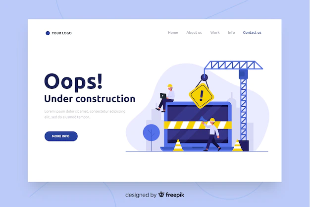 Free Vector | Under construction landing page template