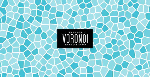 Free Vector | Underwater tiles or bathroom wall blue voronoi pattern background