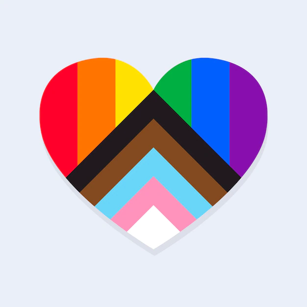 Free Vector | Updated pride flag in heart shape