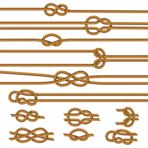 Free Vector | Useful ropes knots samples collection