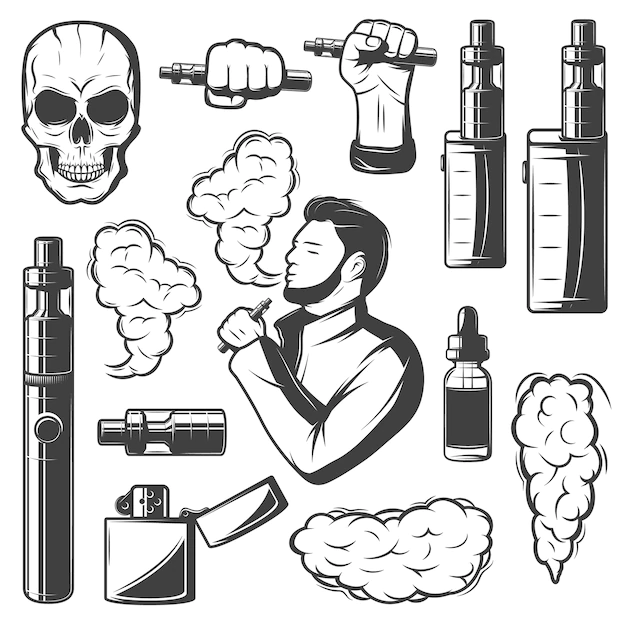 Free Vector | Vape elements collection