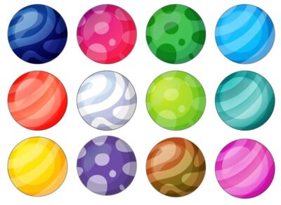 Free Vector | Variety of balls with unique patterns