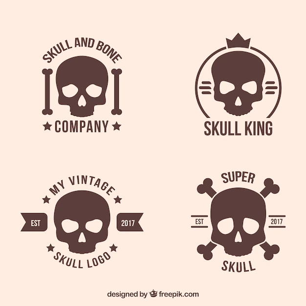 Free Vector | Variety of skull logos in flat design