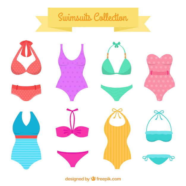 Free Vector | Variety of swimsuits and bikinis