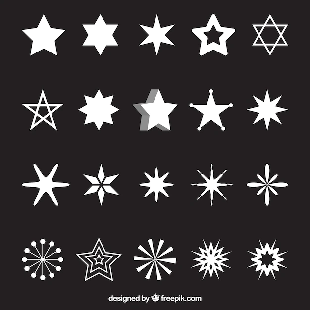 Free Vector | Variety of white stars